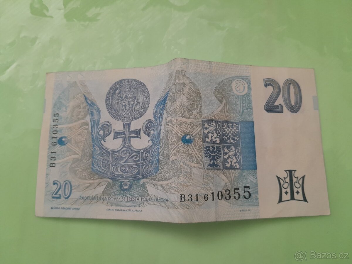 PAPÍROVÁ DVACETIKORUNA PAPÍROVÁ 20 VIZ FOTO IHNED K PRODEJI - 12
