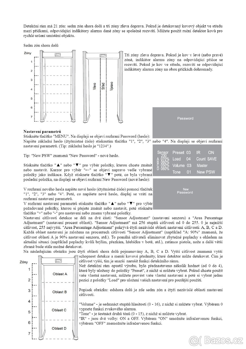 Průchozí detektor kovů ALL-SUN TS1250 - 12