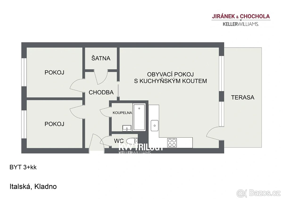 Prodej bytu 3+kk/ L 61m², Italská, Kladno Kročehlavy - 12