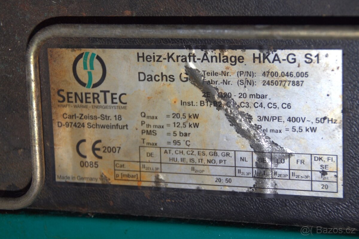 Kogenerační generátor Senertec Dachs BHKW 5,5 KW - 12
