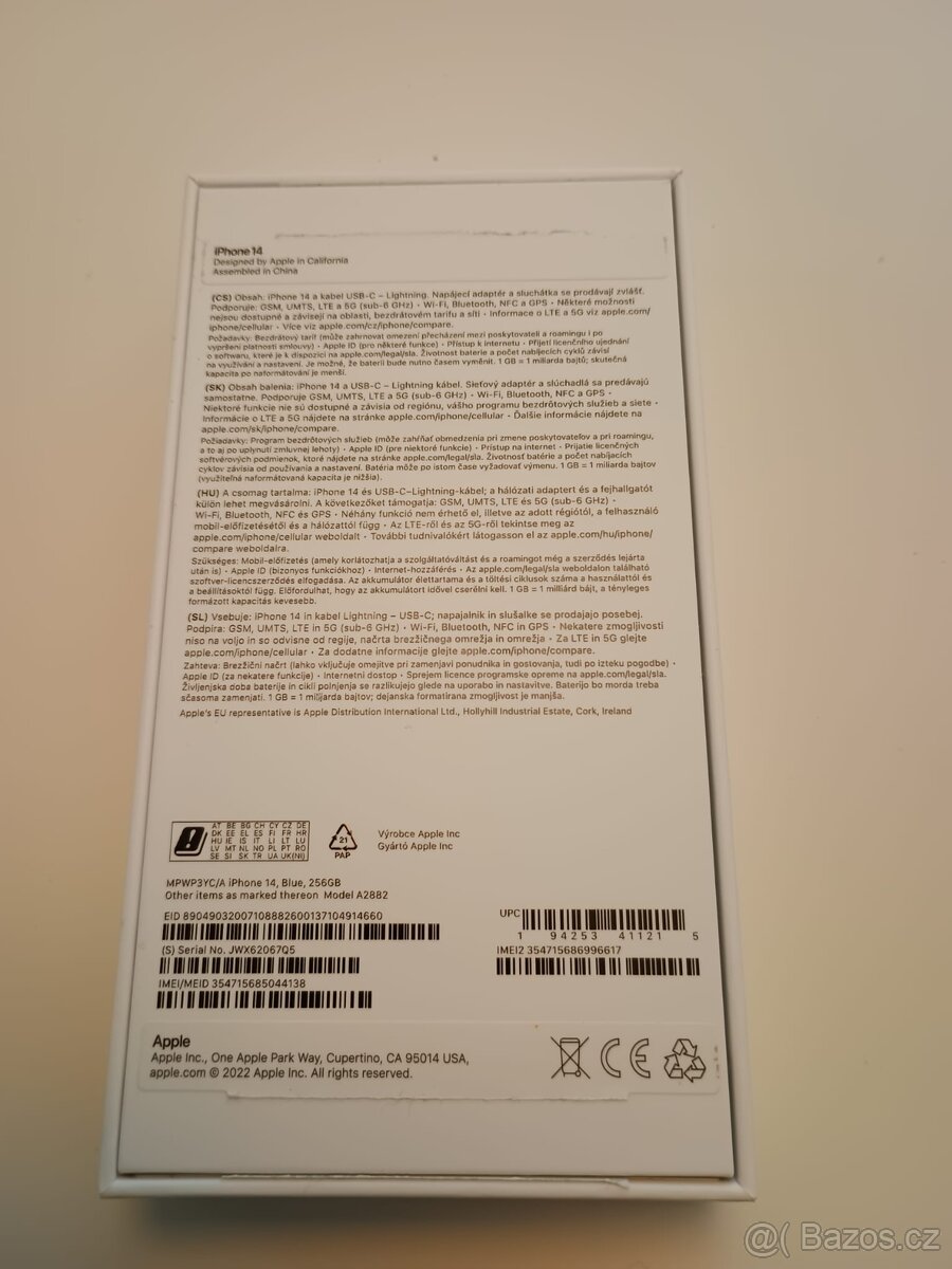 iPhone 14, 256 GB, modrý –velmi dobrý stav, s příslušenstvím - 12