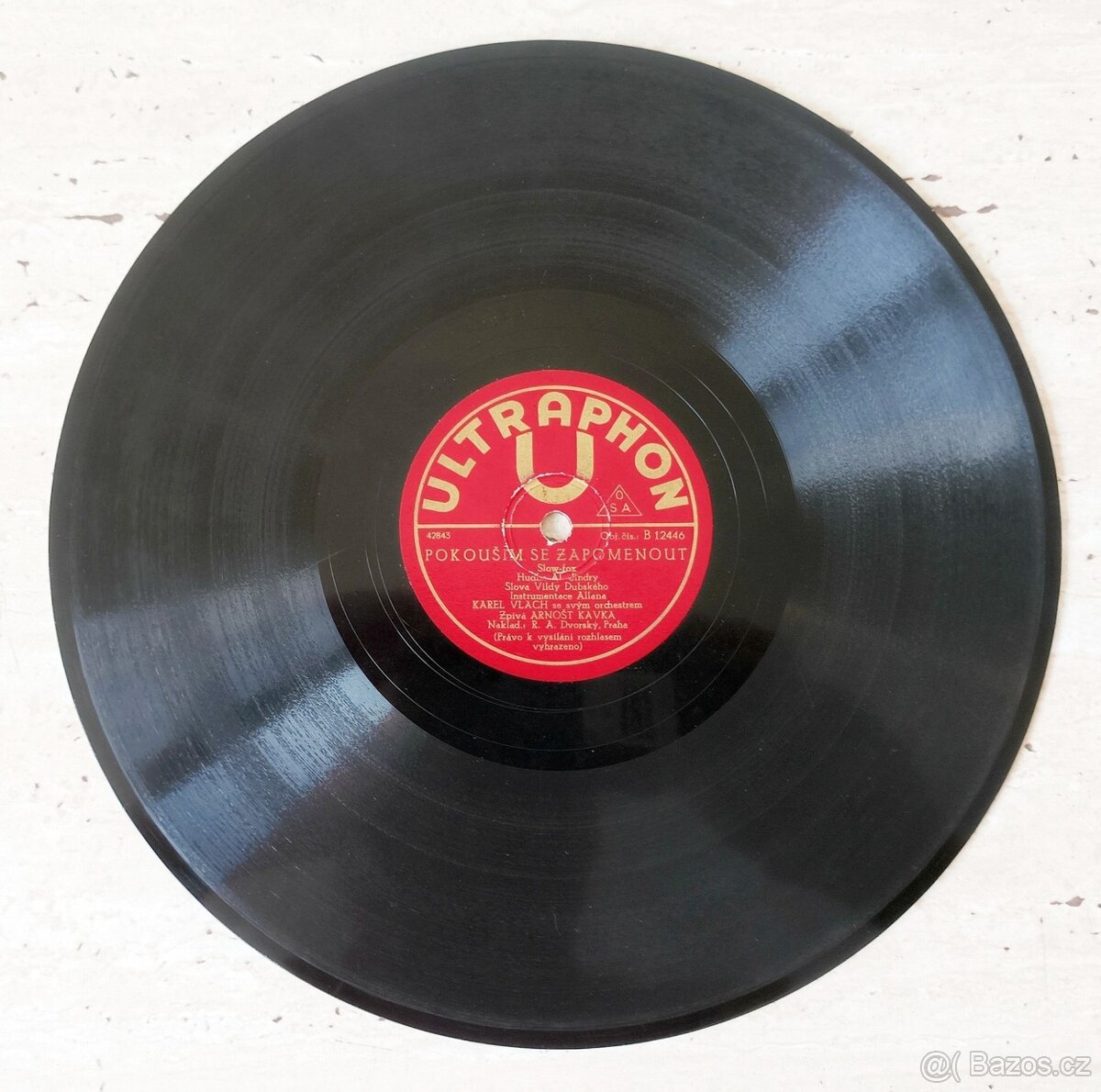 4 šelakové gramofonové desky ULTRAPHON, R. A. Dvorský - 12