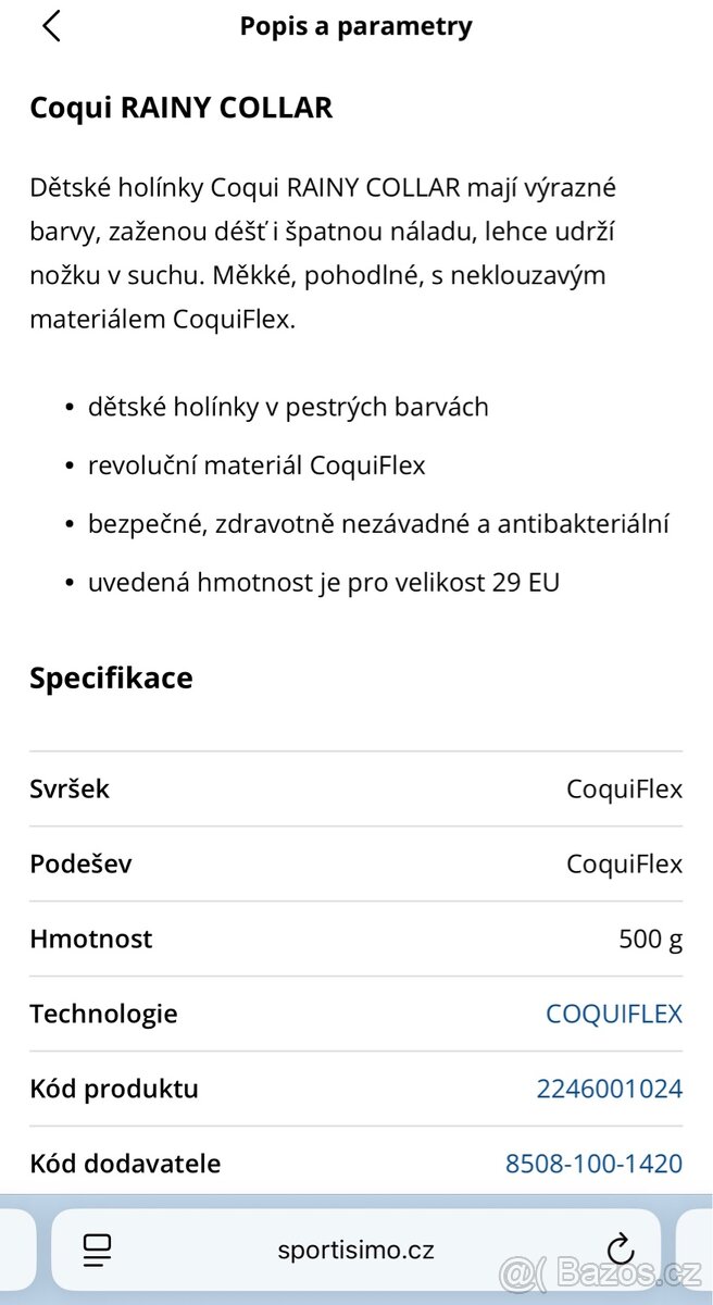 Dětské holínky Coqui - vel. 29 - 12