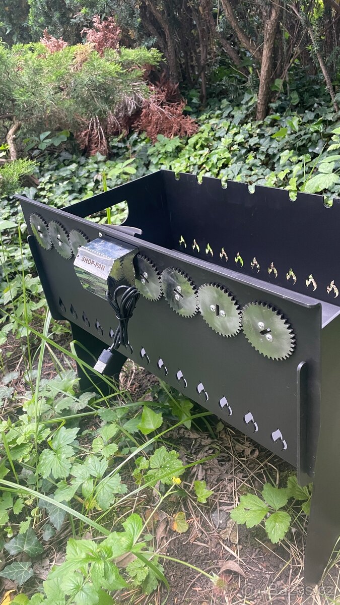 Automatický ocelový gril na špízy - šašlík(10 /8pozic) - 12