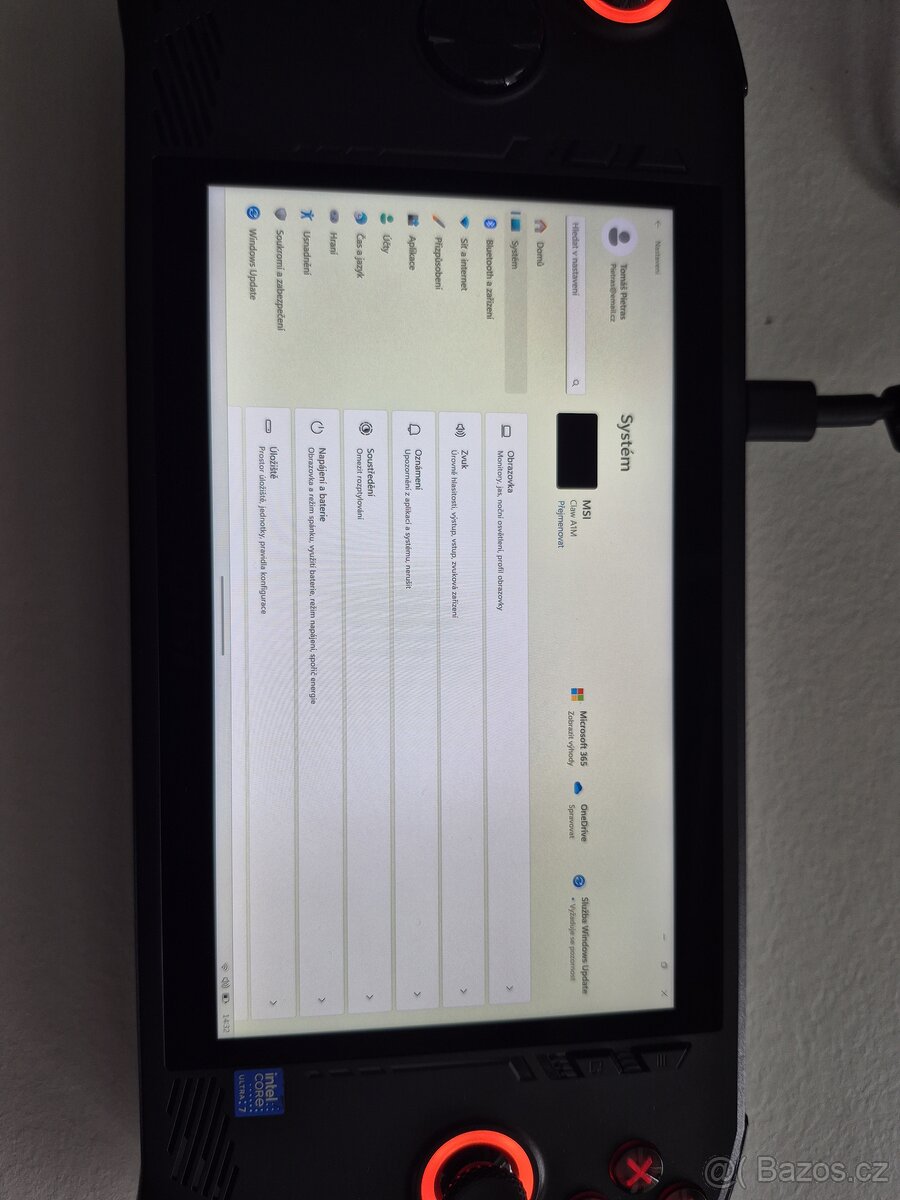 Prodám MSI Claw A1M-054CZ Intel Core Ultra 7/16GB RAM /1TB - 12