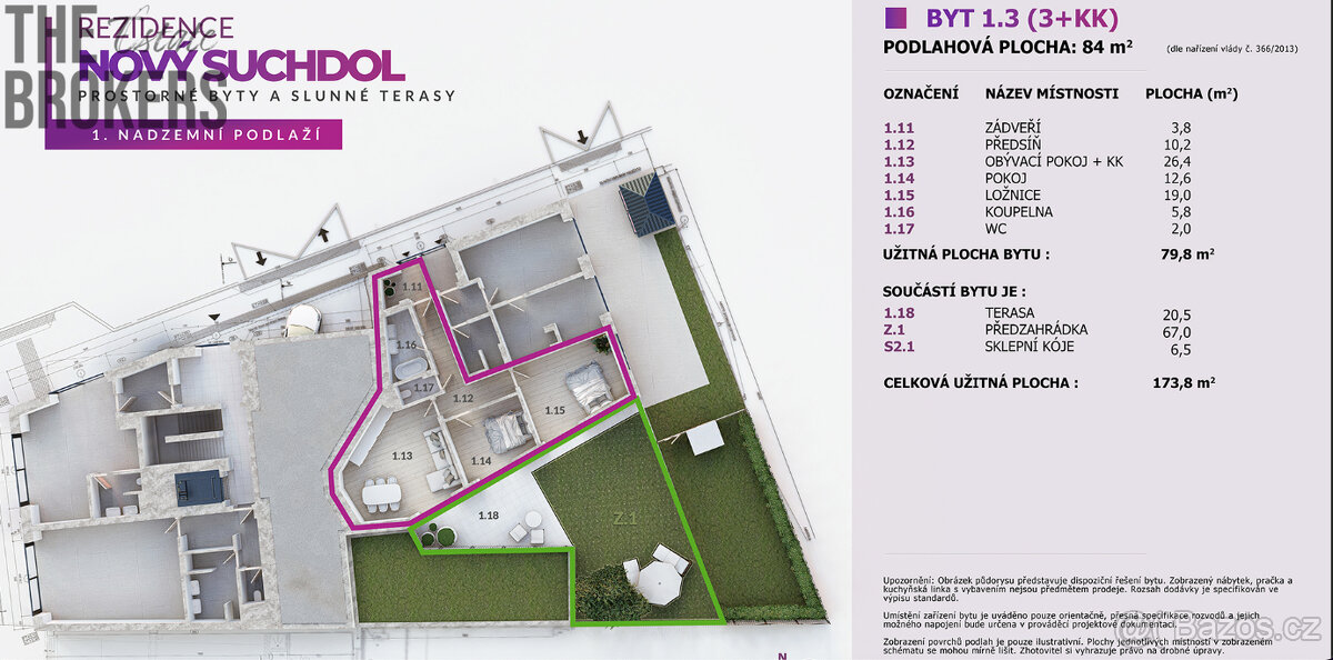 Byt 3+kk 174m2, zahrada, terasa - 12