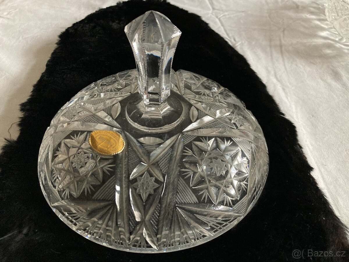 starožitné broušené sklo český křišťál - 12