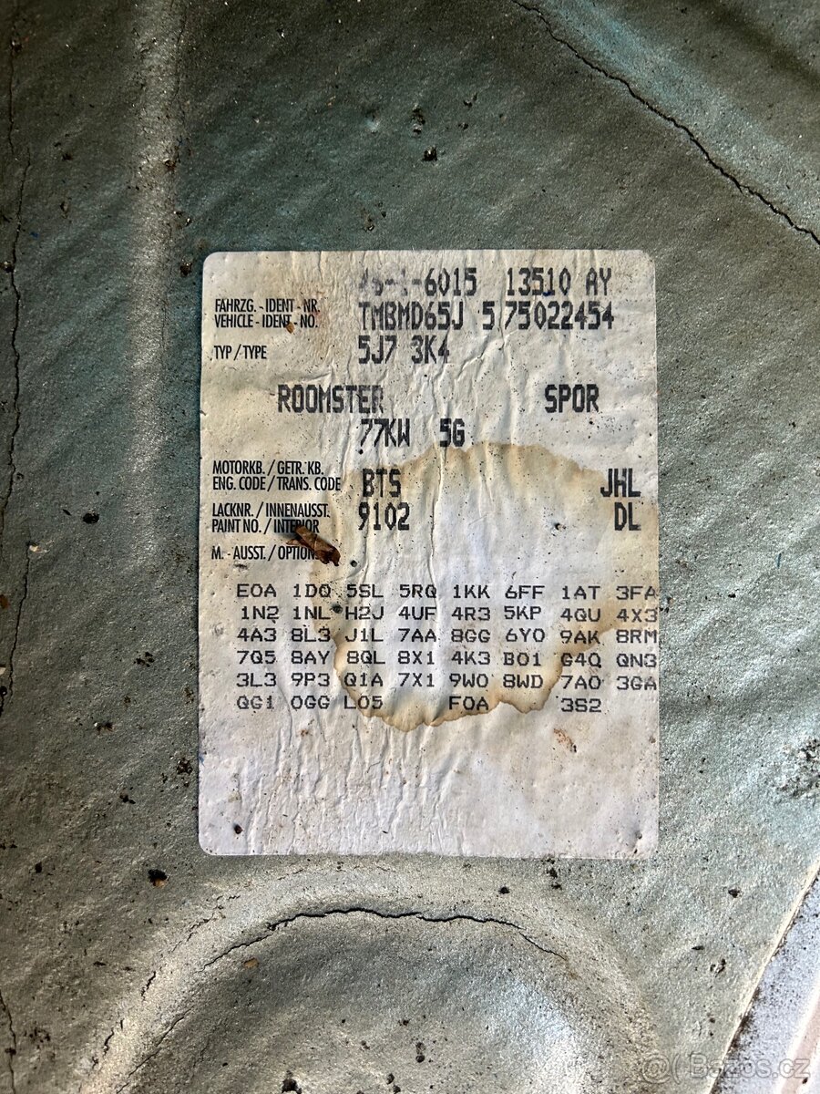Veškeré ND - Š. Roomster / 1.6i 77kw / BTS , JHL - 12