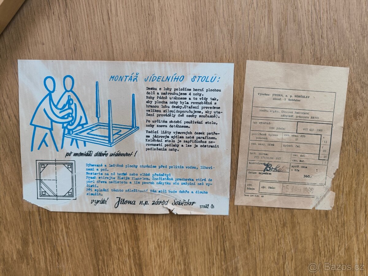 Retro jídelní rozkládací stůl Jitona - 60. léta - 12