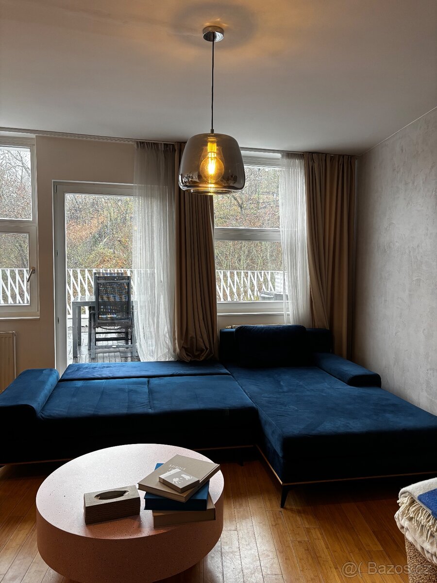 Rohová pohovka Planet z Bonami Semišová, Pravý roh - 12