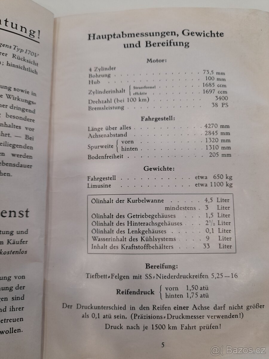 Mercedes Benz 170V - návod k obsluze - 12