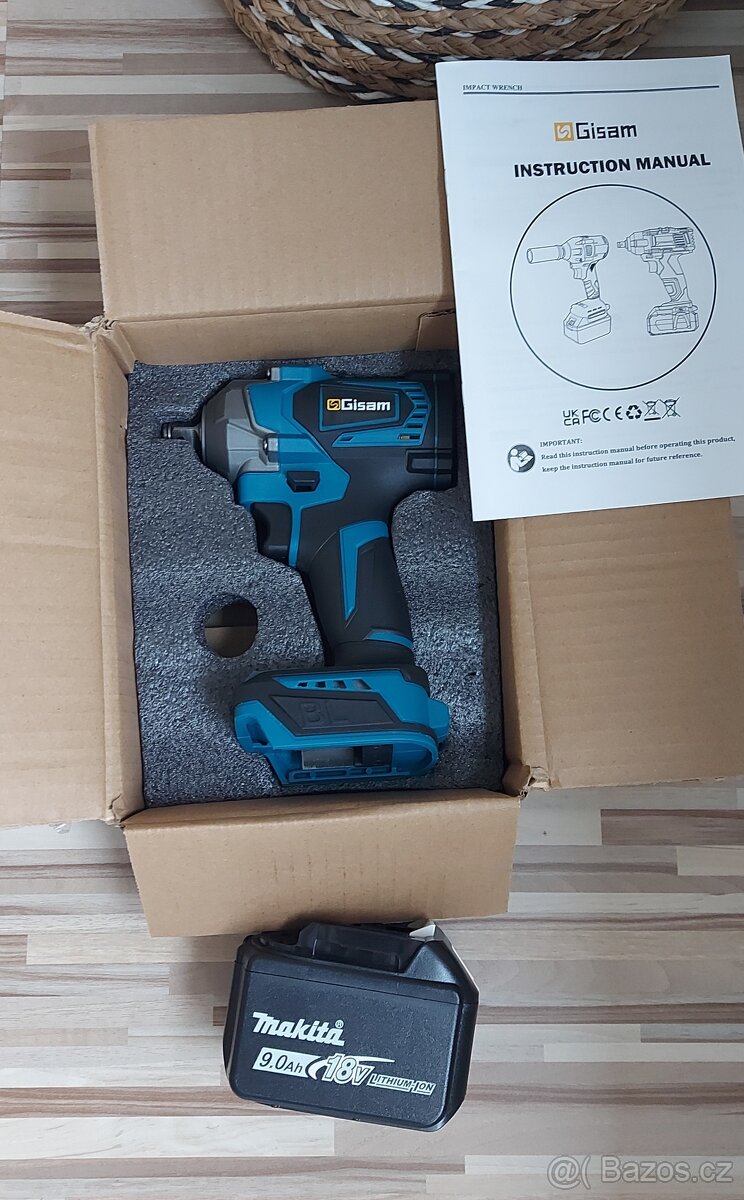 Rázový Aku utahovák-ONEVAN,Gisam, pro Aku Makita baterie 18V - 12