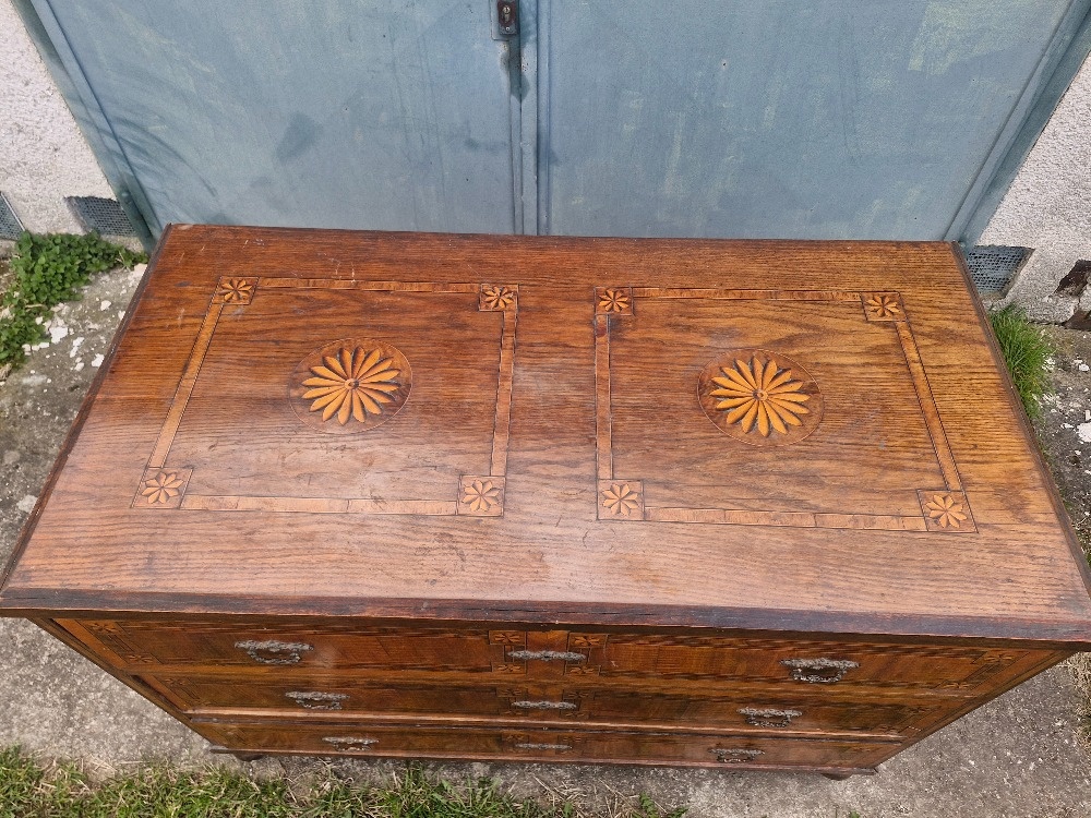 Komoda , malovana truhla, intarzovany pribornik - 12