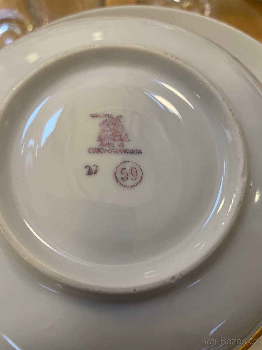 Retro porcelanová sada Bohemia Czechoslovakia - 12