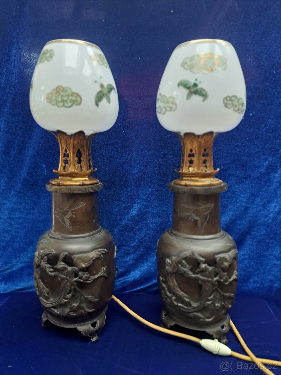 Dvě bronzové lampy - 12