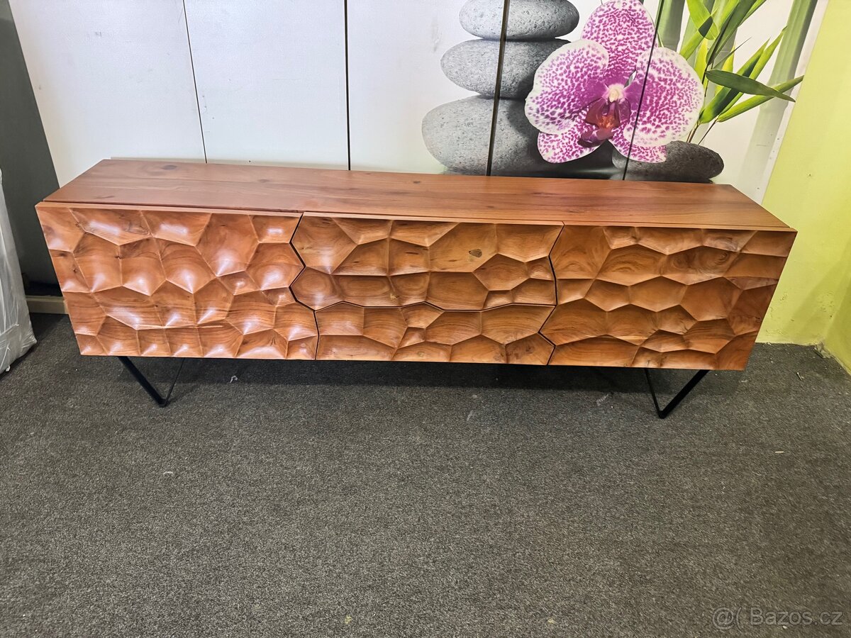 NOVÁ Luxusní 3d designová TV komoda Solu Akácie - 12