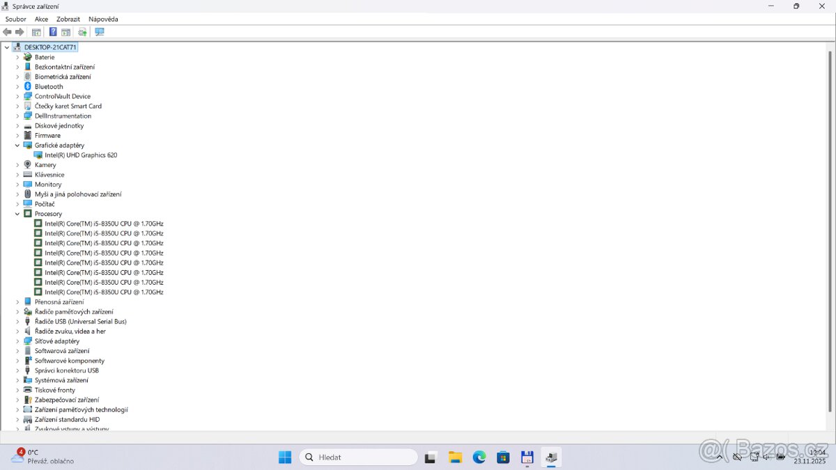 Dell 5590/15,6“/I5 8350U/SSD NVMe 256GB/RAM16GB/NOVÁ BAT. - 12