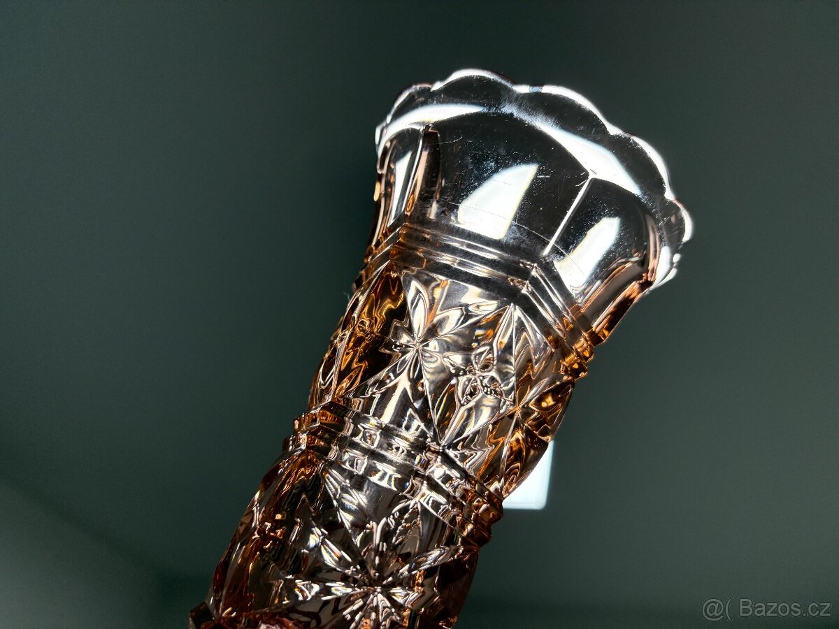 Váza Art deco - růžové sklo - 12