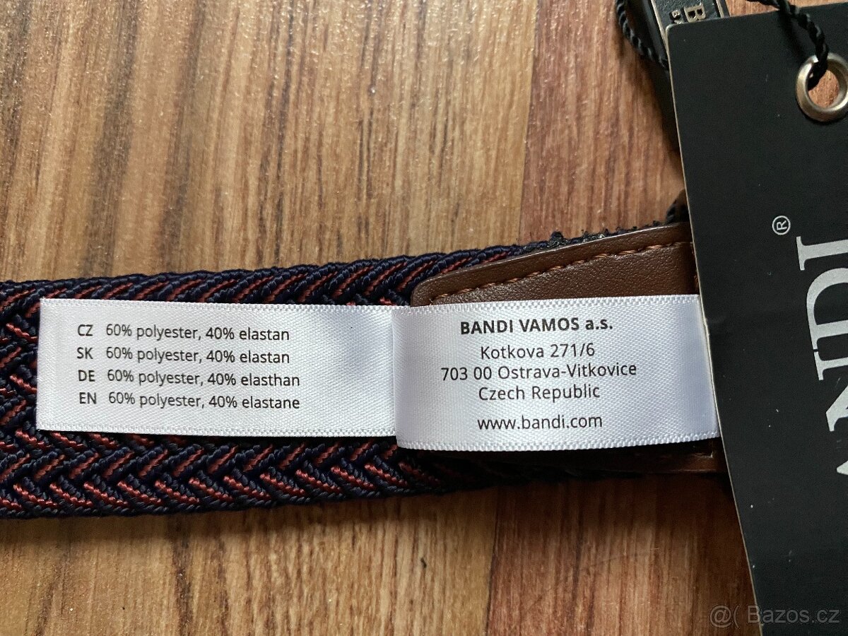 Nový pánský pružný opasek BANDI - L/XL, vínový - 12