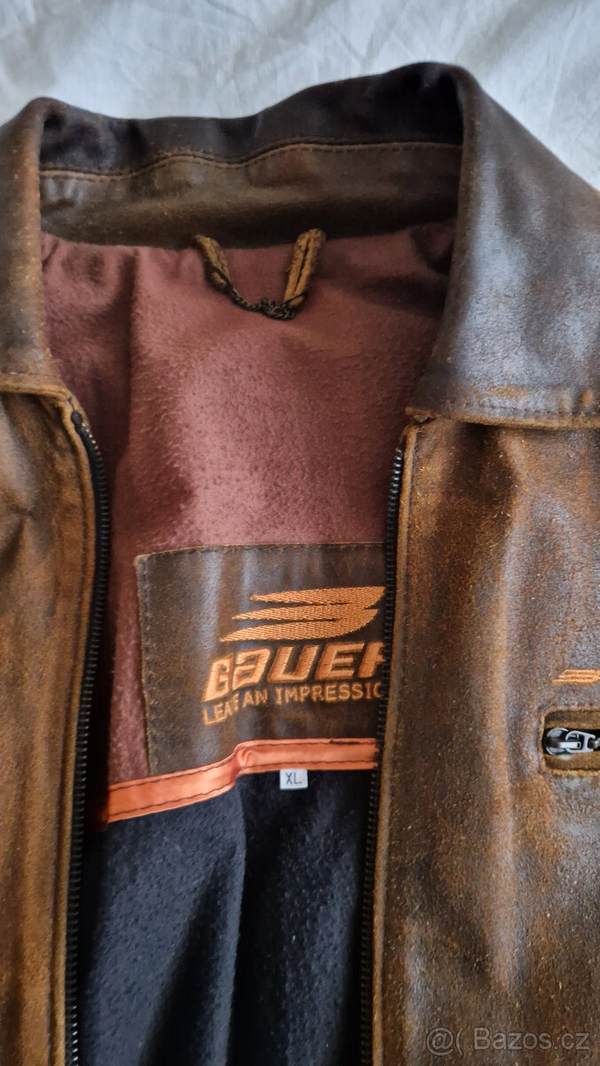 Kožená bunda BAUER hnědá XL - 12