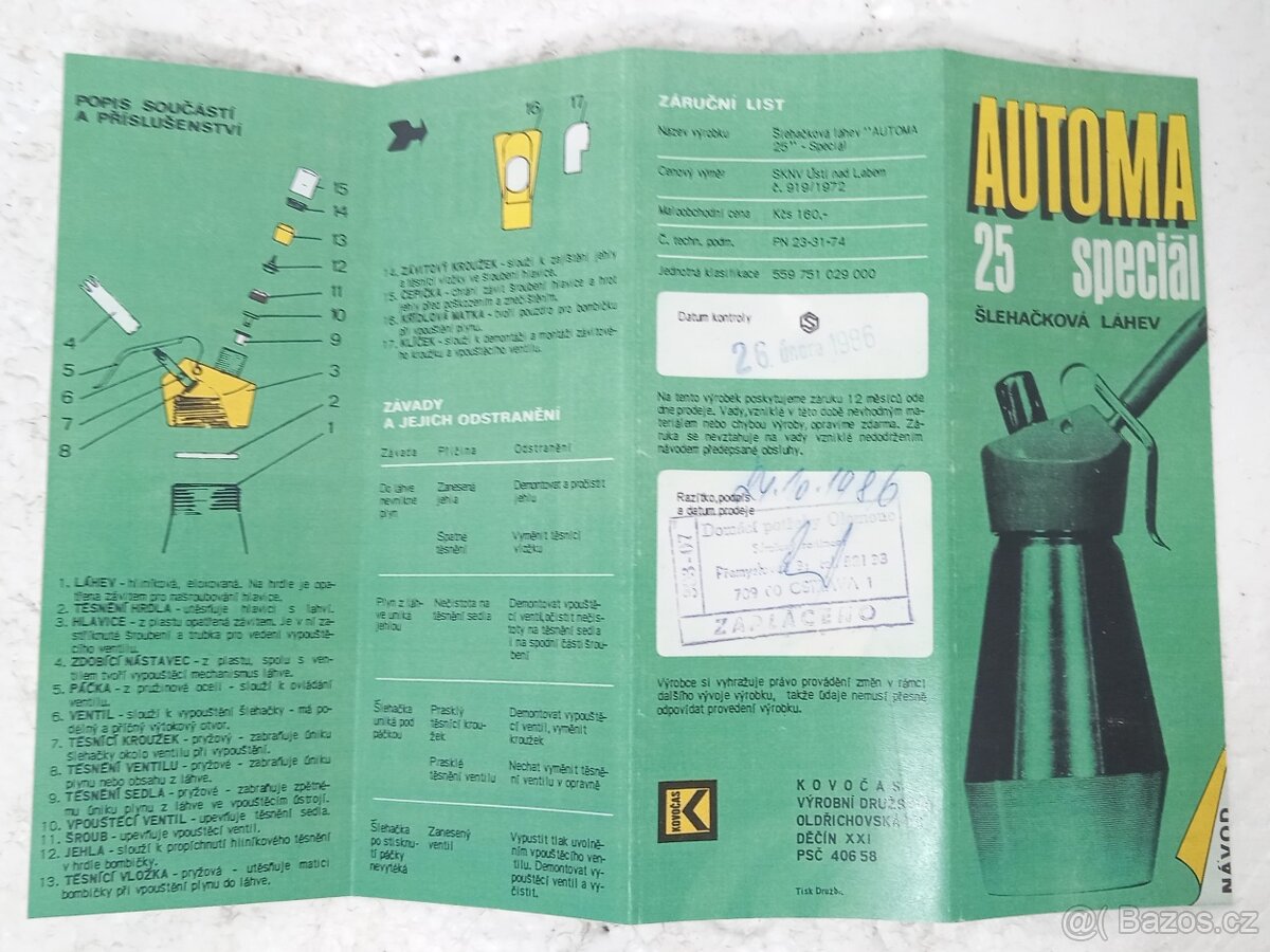 Automa-25 - Retro šlehačková láhev - 12