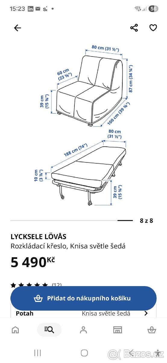 Rozkládací křeslo IKEA LYCKSELE - 12