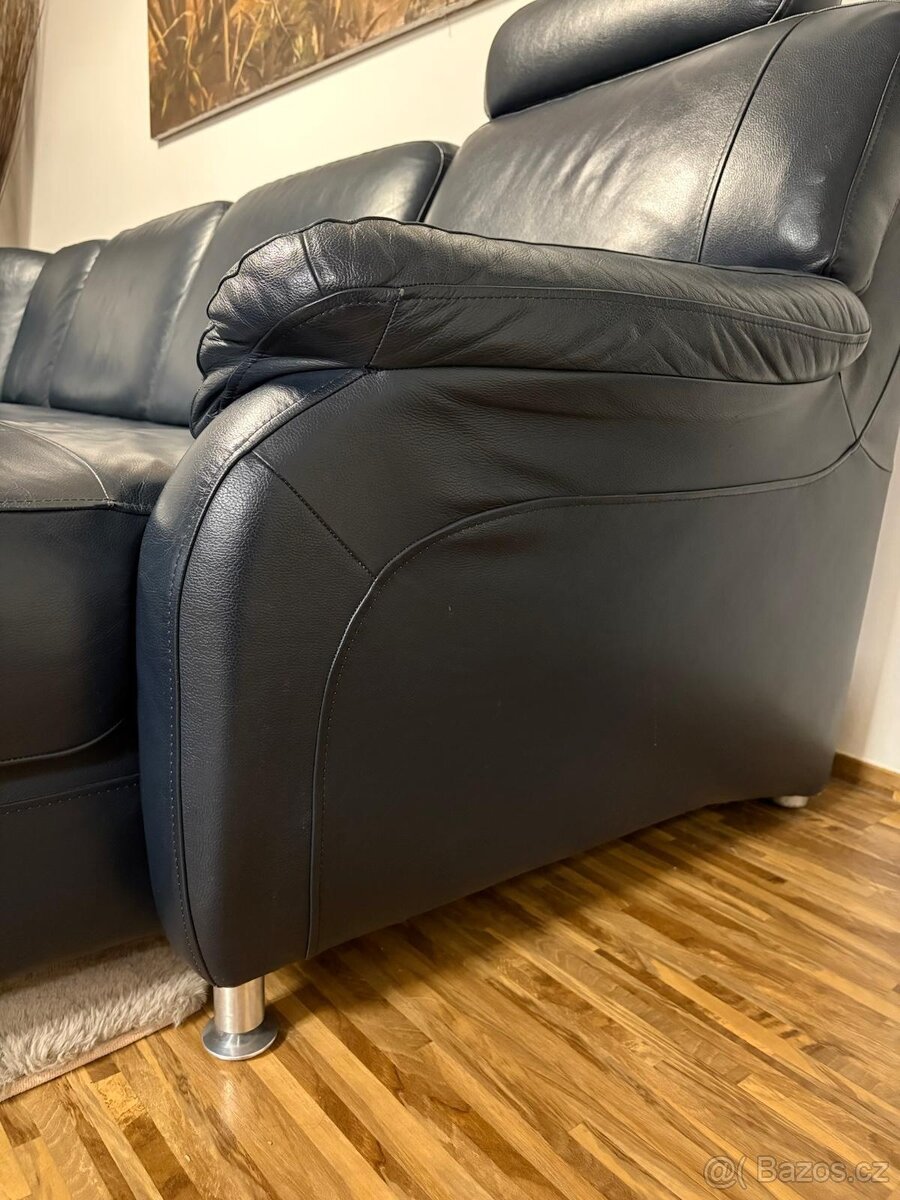 Kožená rozkládací sedačka - 12