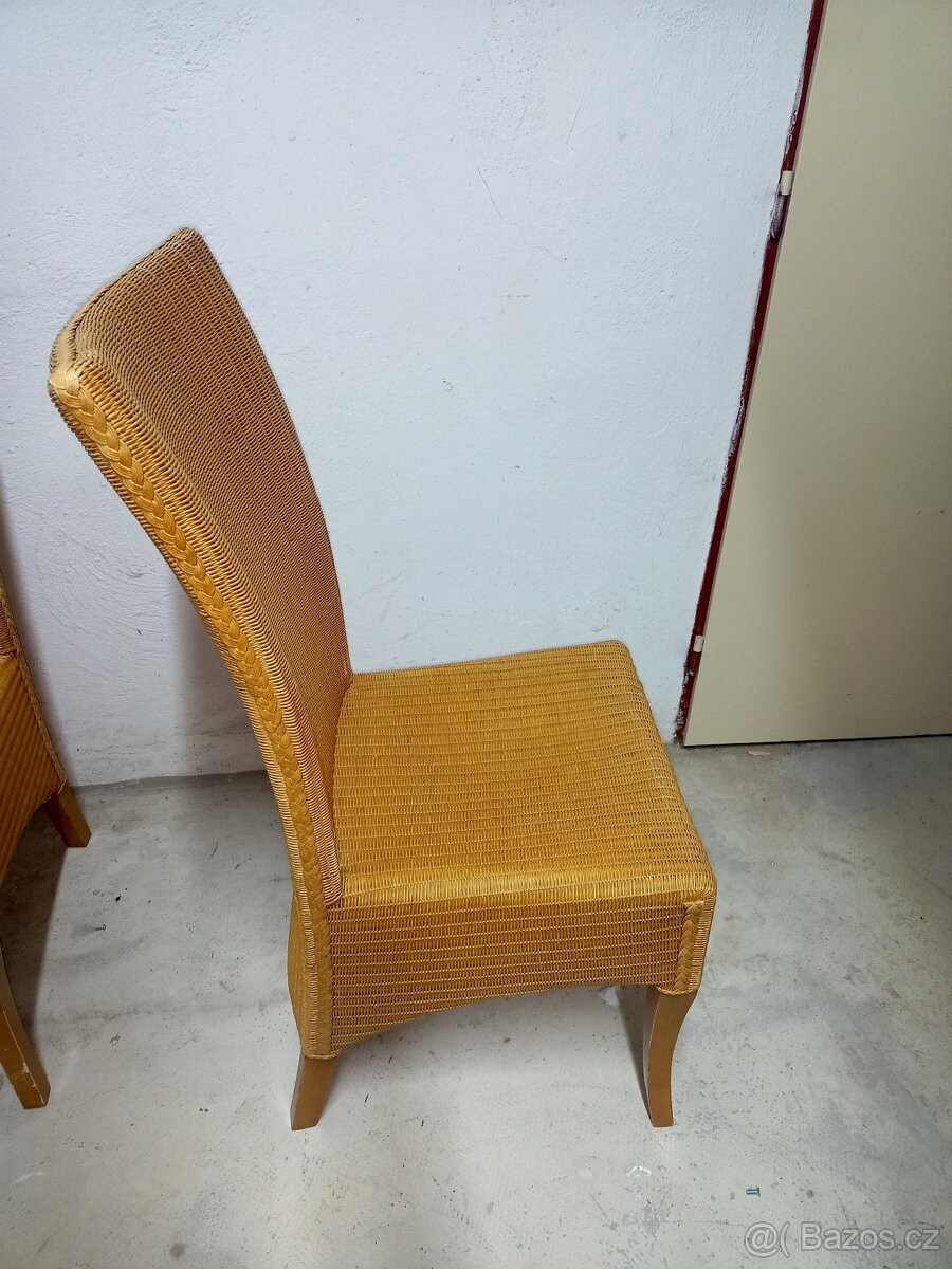 Prodám 4 x krásné vysoké ratanové židle s podsedáky - 12