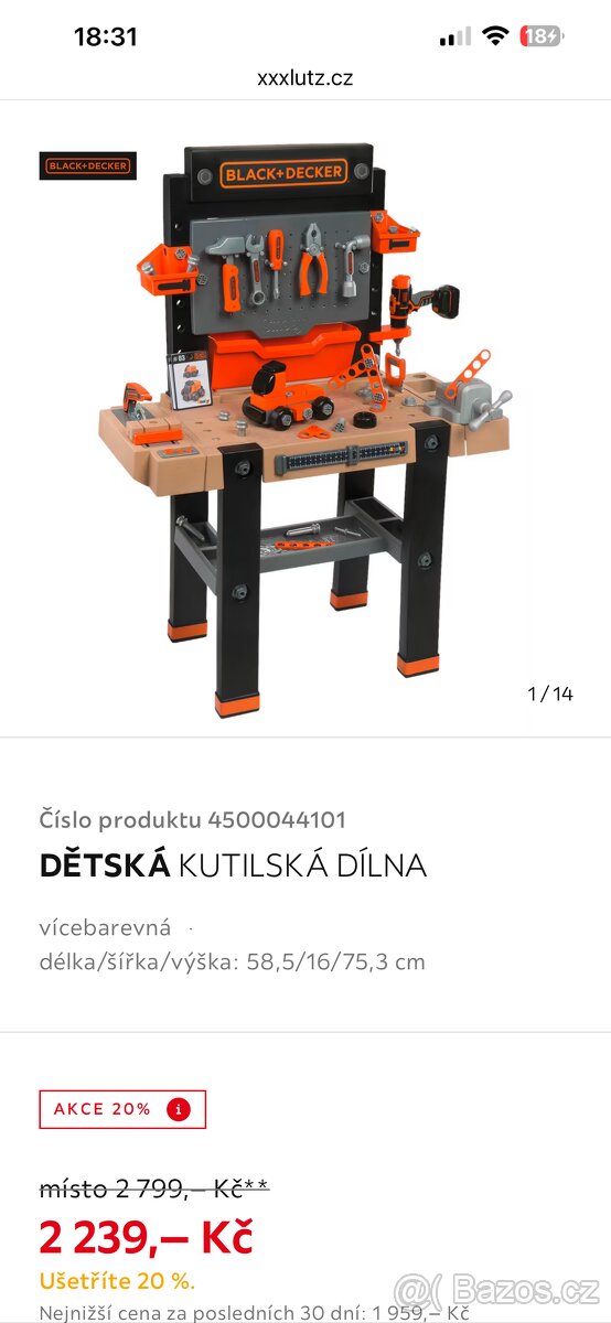 Dětský pracovní ponk Black + Decker, kamion s kufrem - 12