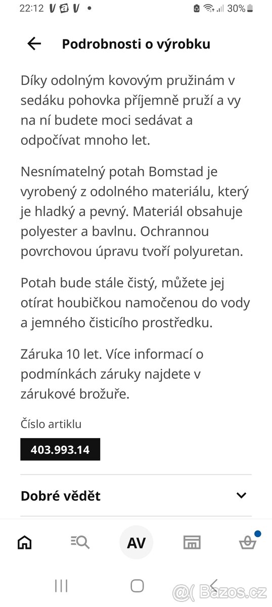 KLIPPAN dvoumístná pohovka Ikea Bomstad černá - 12