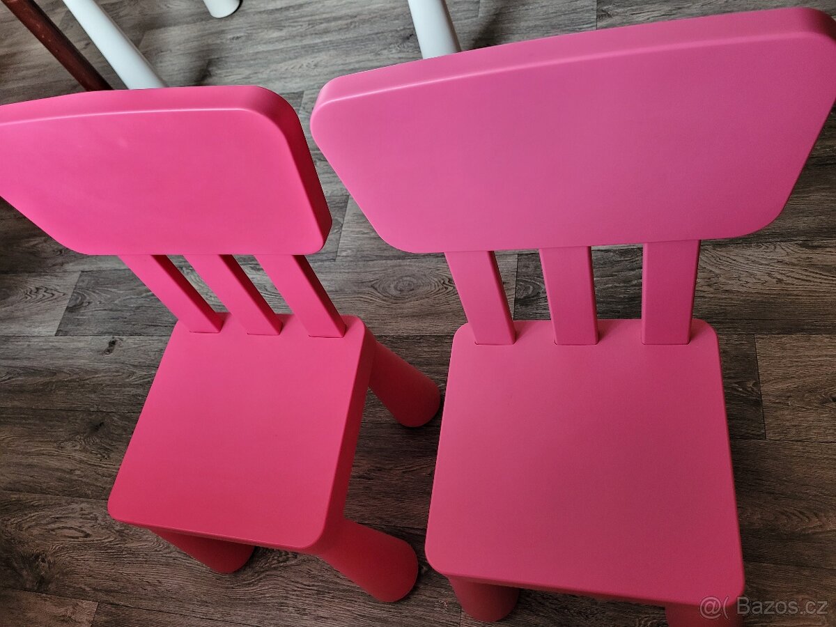 Ikea dětský set - stůl a 2 růžové židle - 12