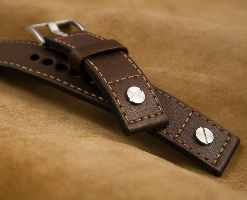 Kožený řemínek č.58 k hodinkám pilotky - 12
