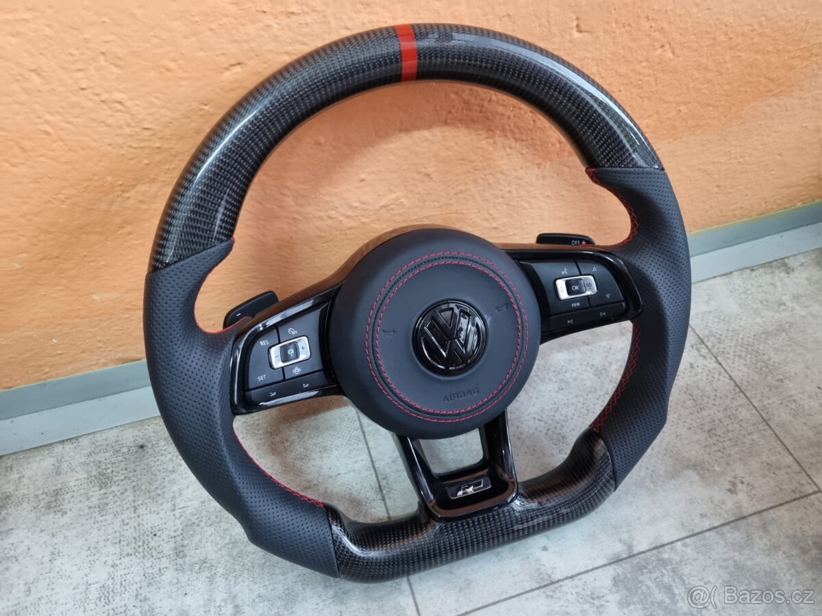 VOLANT VOLKSWAGEN R RLINE GTD GTI - KOZA / KARBÓN - 12
