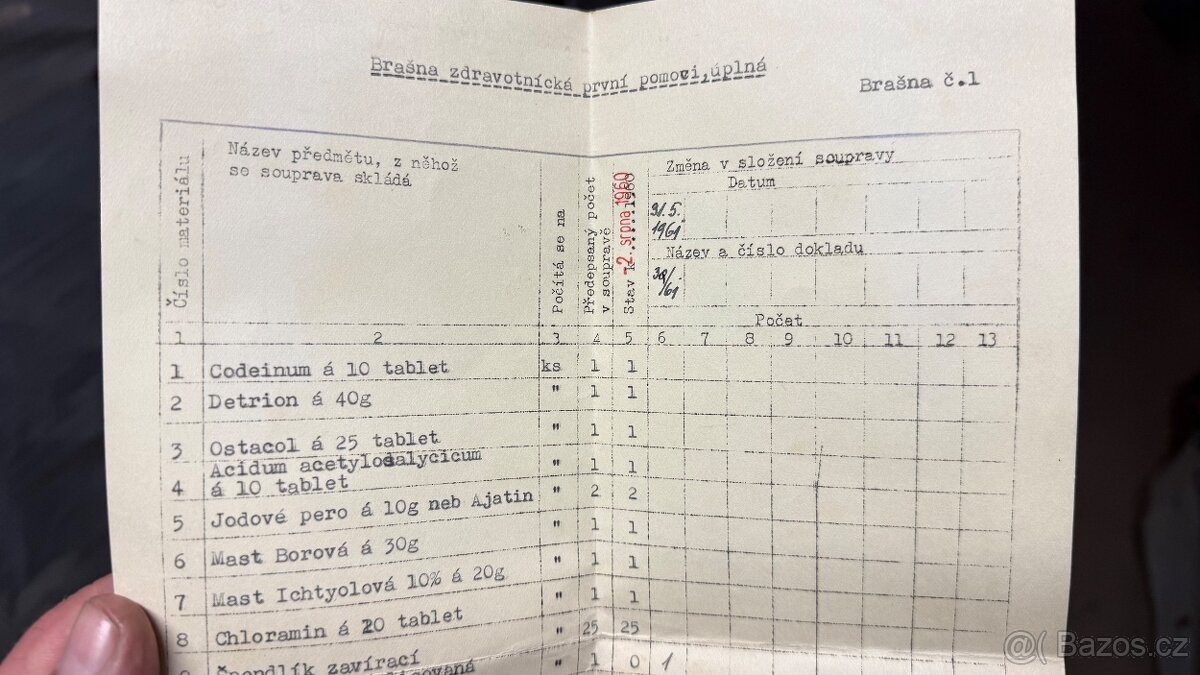 Vojenská zdravotnická brašna ČSLA - 12