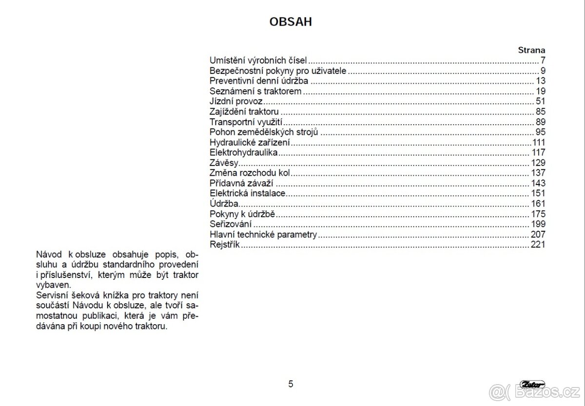 Prodám návod k obsluze a údržbě Zetor Forterra HSX 100-140 - 12