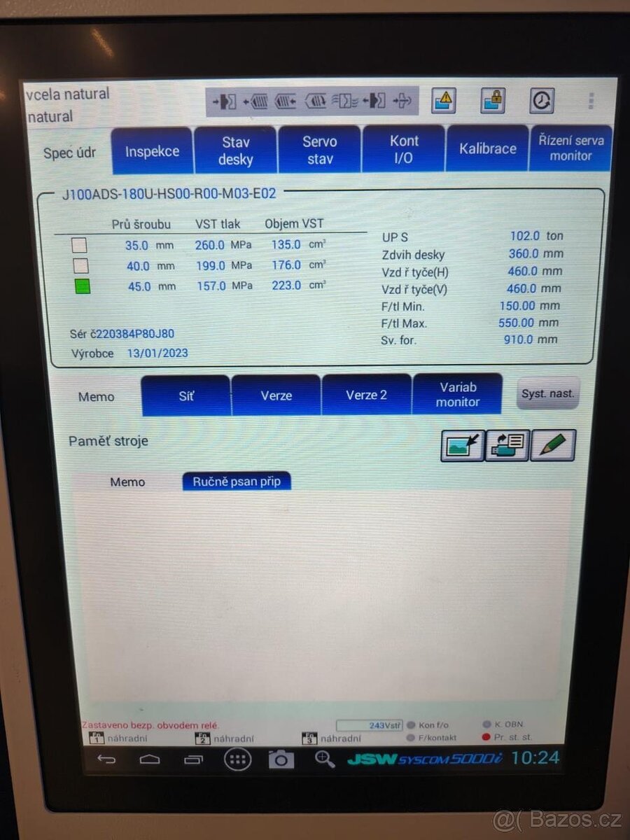 Vstřikovací lis na plasty JSW J100ADS-180U 45 - 12