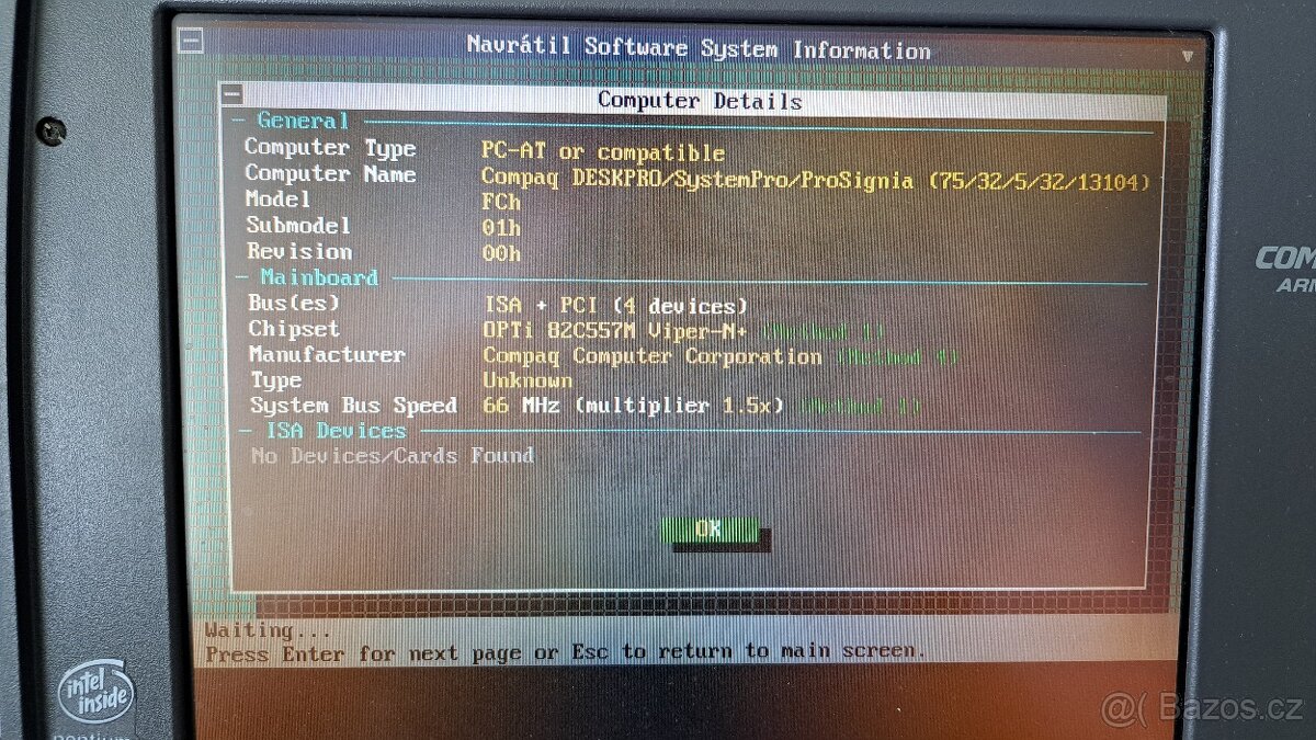 Historický notebook Compaq Armada 1120 - Pentium 100MHz - 12