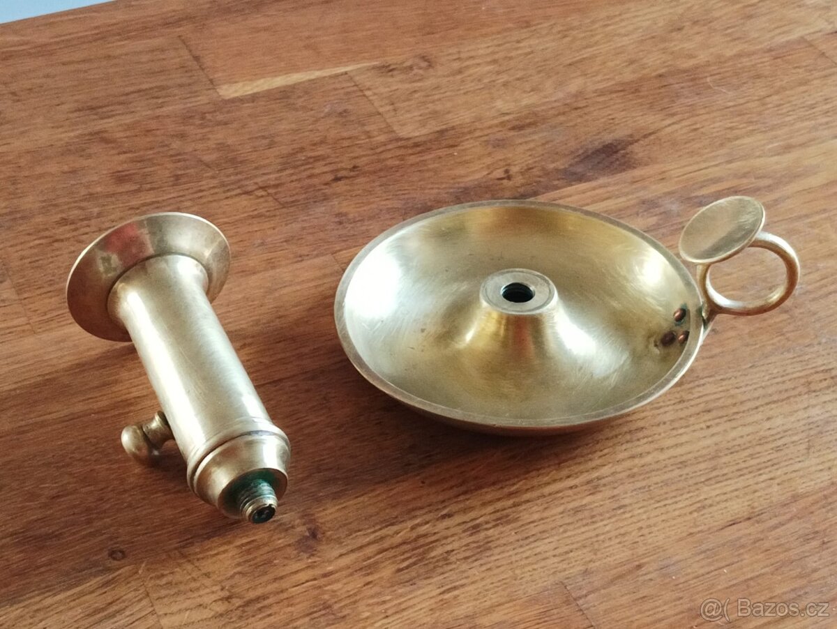 MOSAZNÝ EMPÍROVÝ SVÍCEN BIEDERMEIER Z 19. STOL. FRANCIE - 12