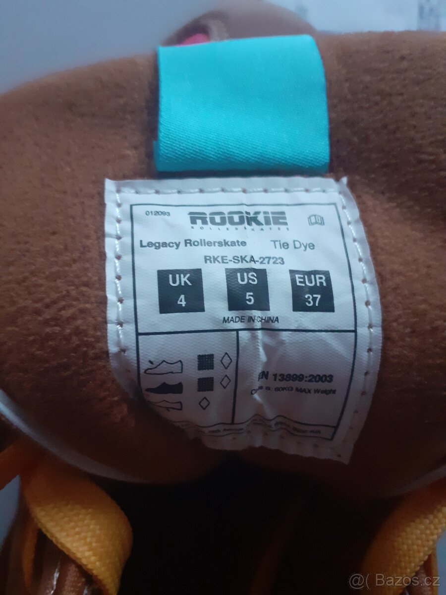 Prodám kolečkové brusle zn. Rookie č.37, délka stélky 24,5.c - 12