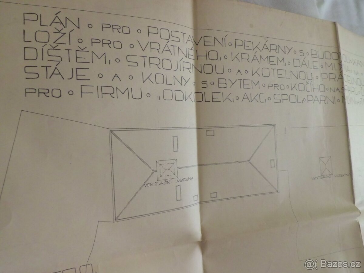 HUBERT GESSNER- Architekt Plány- Pekárna Fr.ODKOLEK Vysočany - 12