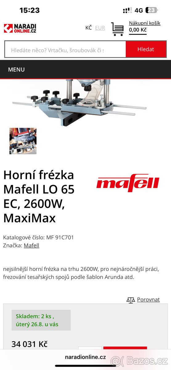 Horní frézka Mafell LO 65 e - 12