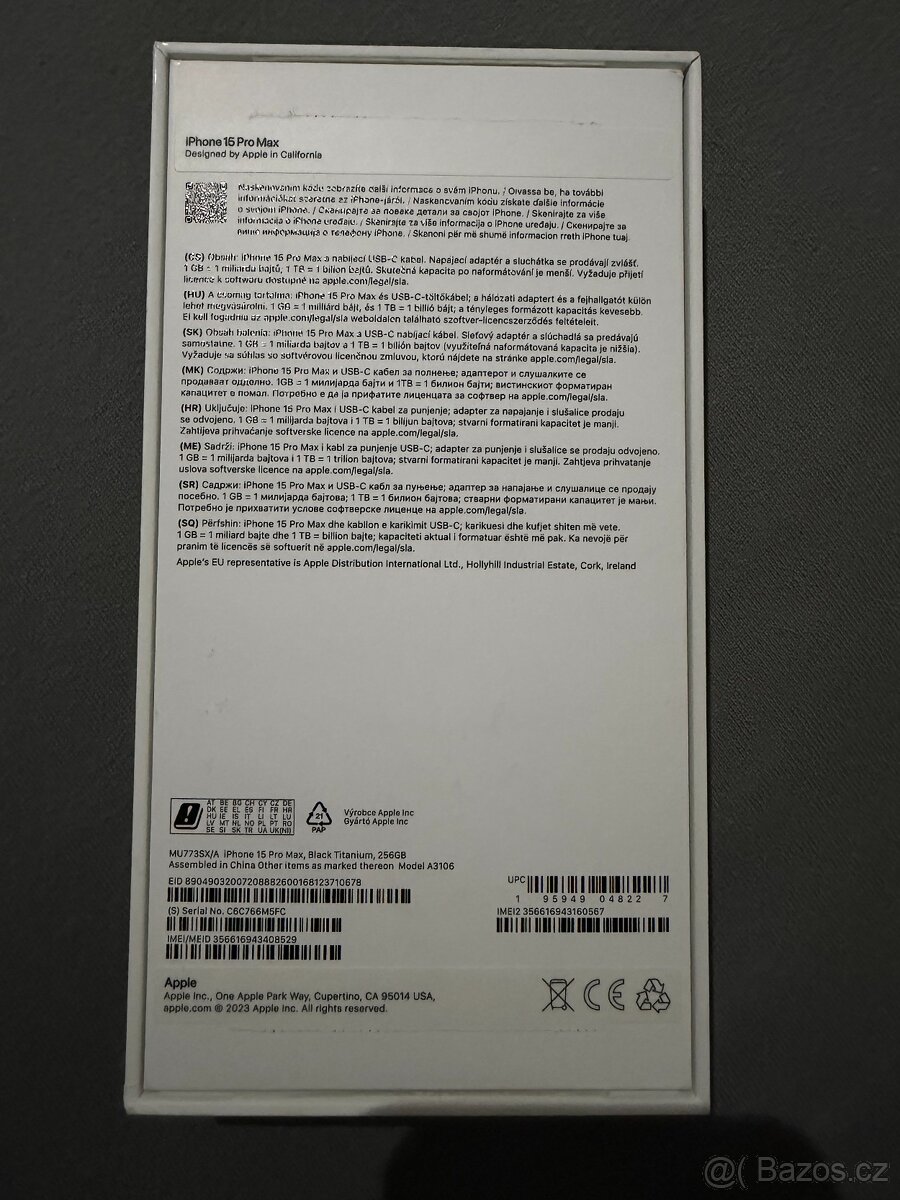 Prodám Apple IPhone 15 pro max s pamětí 256 GB černý titan - 12