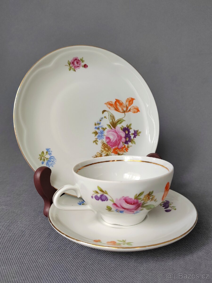 Krásné porcelánové trio Jlmenau Graf von Henneberg - 12