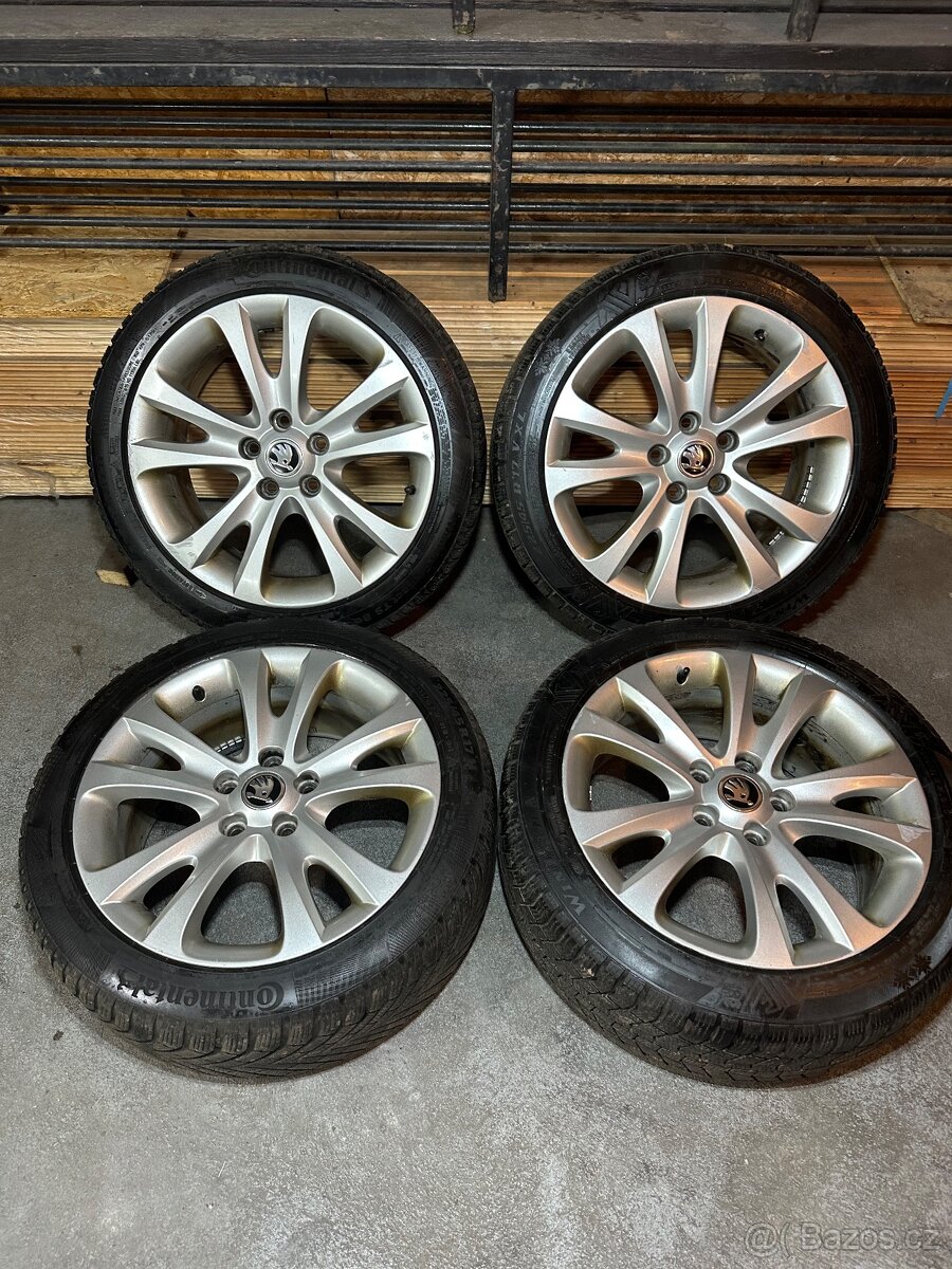ALU Kola ŠKODA 5x112 R17 TRIFID Zimní Pneu 225/45/17 - 12