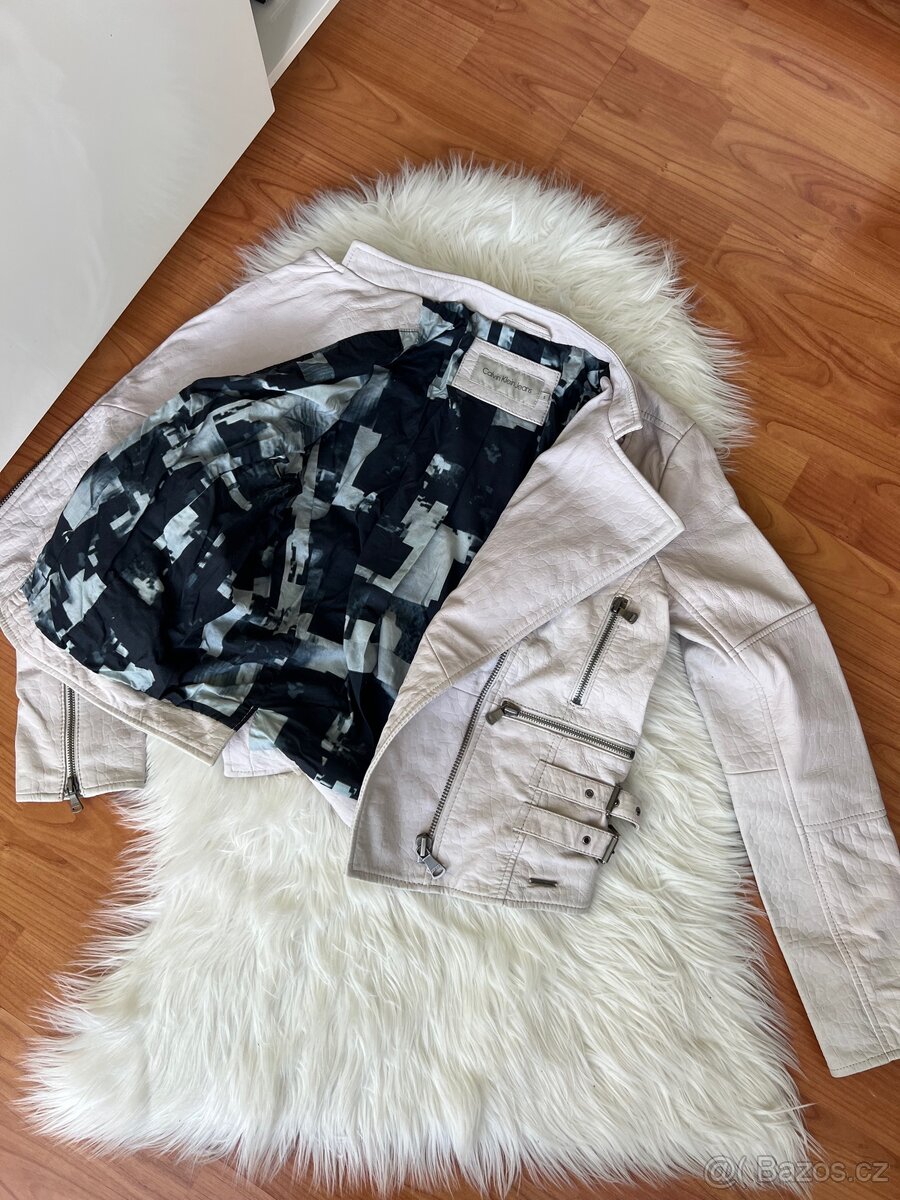 CALVIN KLEIN NOVÁ KOŽENÁ BUNDA KŘIVÁK VEL.S-M - 12