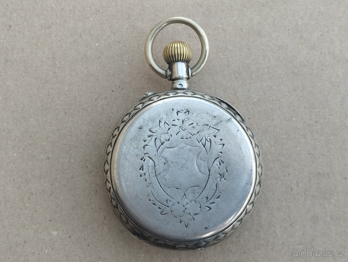 Starožitné dvoupláštové stříbrné zdobené kapesní hodinky. - 12