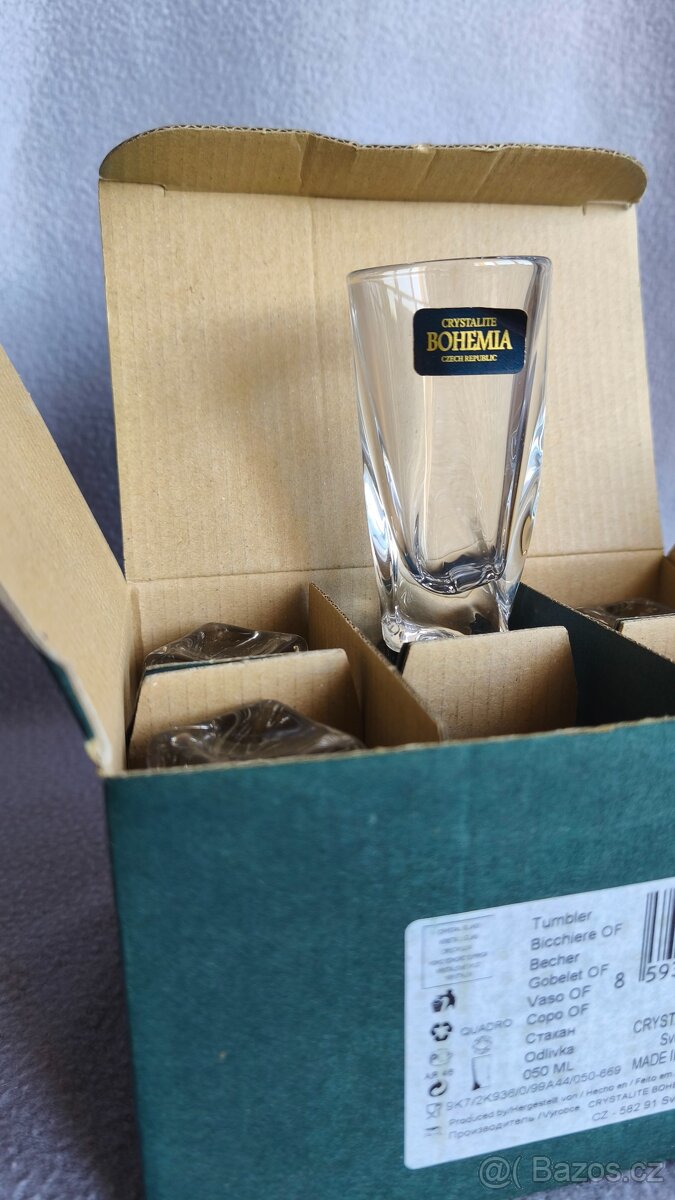 Crystalite Bohemia QUADRO dvě sady slenic na panáky - 12