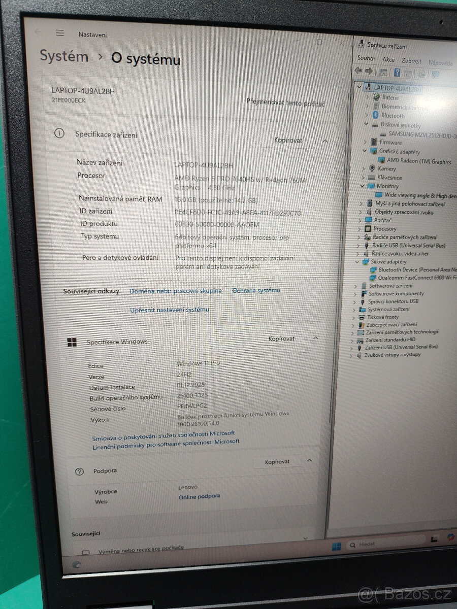 Lenovo Thinkpad p16v g1 AMD 7640hs 32/512GB√FHD√1r.z.√DPH - 12