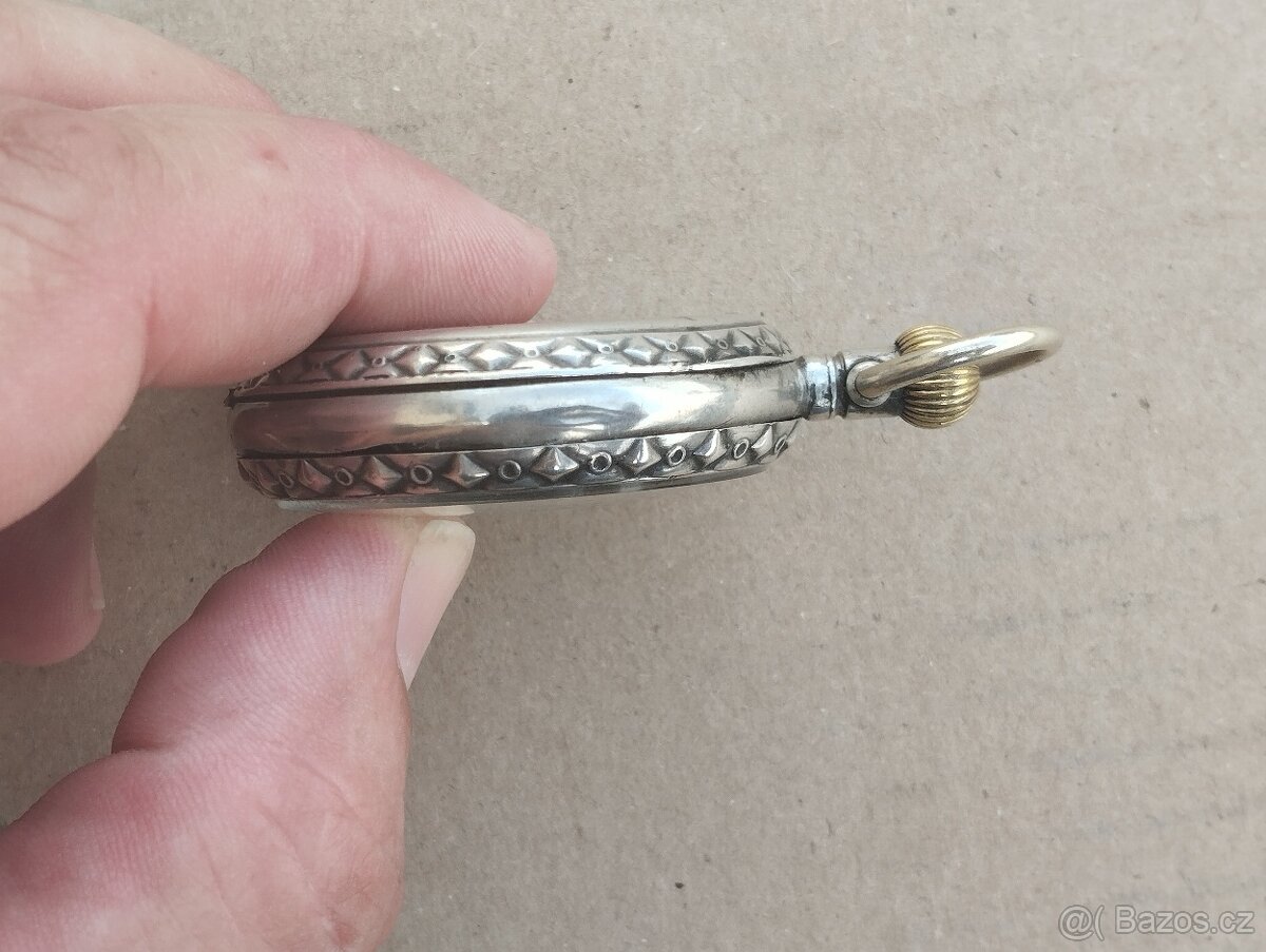 Starožitné dvoupláštové stříbrné zdobené kapesní hodinky. - 12