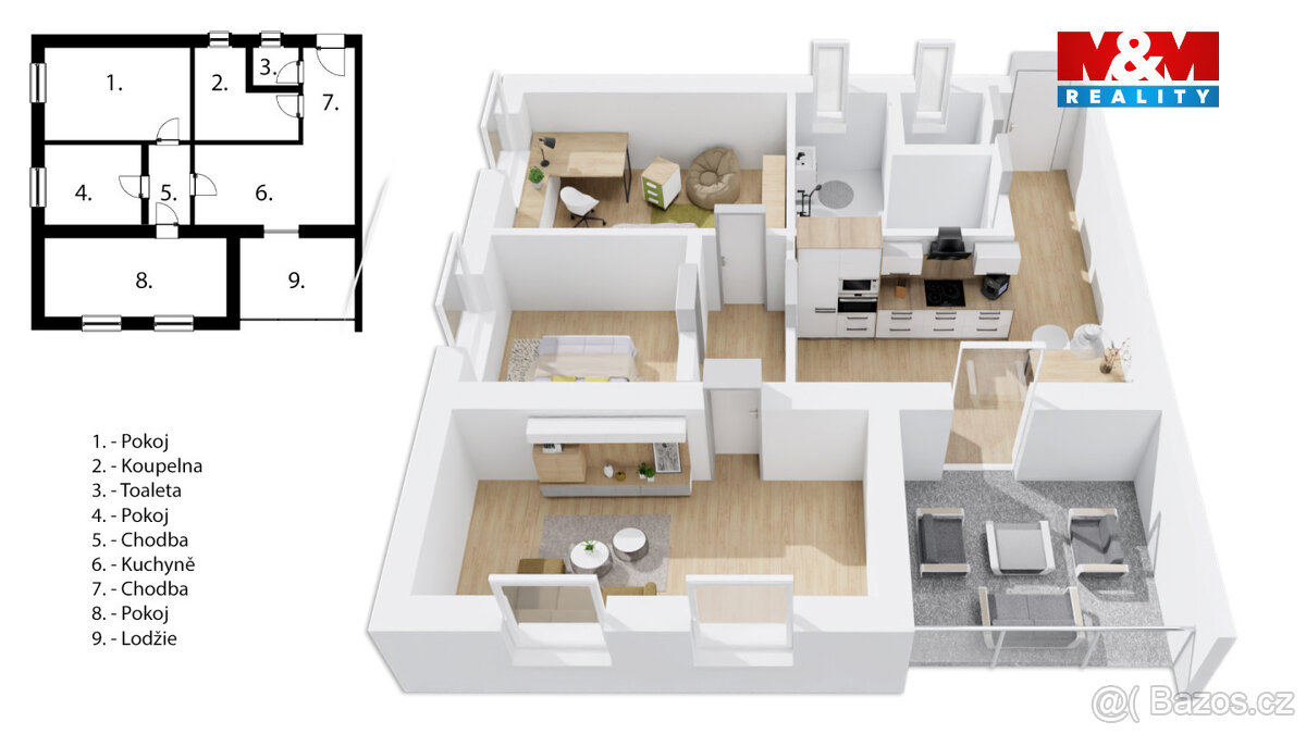 Pronájem bytu 3+1, 58 m² - 12